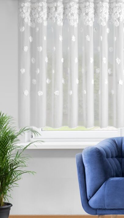 Firana gotowa Diana 3 biały 350 x 160 cm – rozjaśnia wnętrze