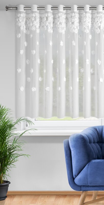 Firana gotowa Diana 3 biały 350 x 160 cm – rozjaśnia wnętrze