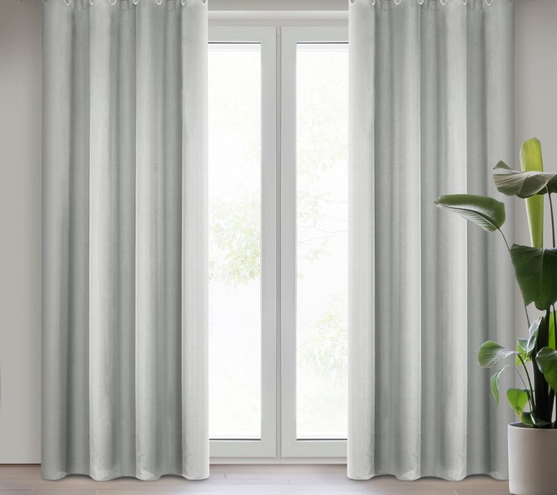 Zasłona gotowa Rita srebrna 140 X 250 CM – rozjaśnia wnętrze