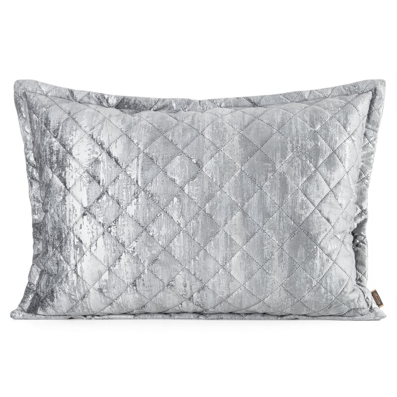 Poszewka welwet BLINK srebrna 50 x 70 cm – dodaje blasku wnętrzu