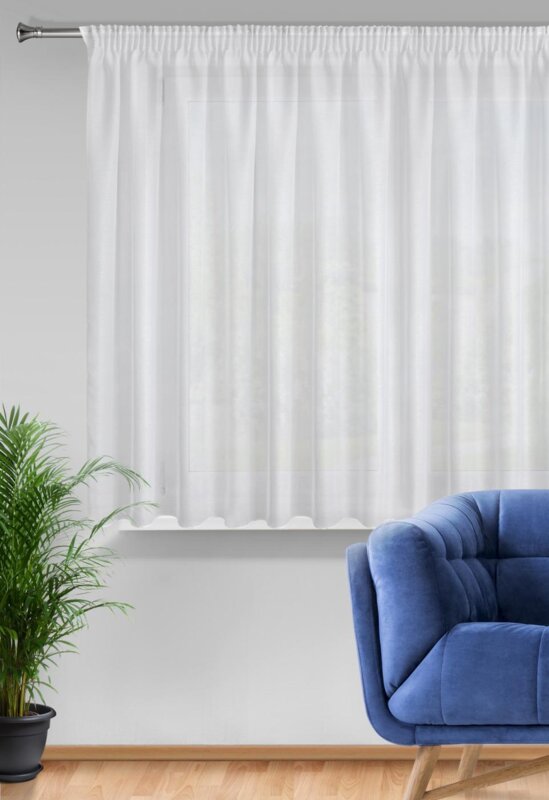 Firana gotowa Rebecca biała 300 x 150 cm – delikatnie przepuszcza światło