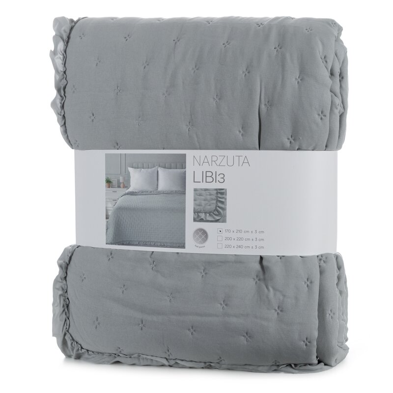 Narzuta Libi3 srebrna 200 x 220 cm – dodaje przytulności