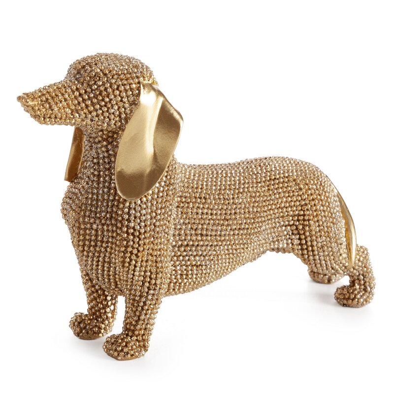 Figurka ceramiczna Eldo złota 19 X 6 X 12 CM – ceramiczny jamnik