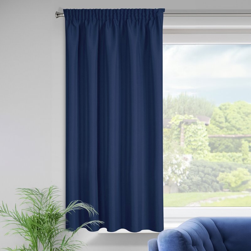 Zasłona gotowa Oxford granatowa 140 x 175 cm – zaciemniająca i matowa