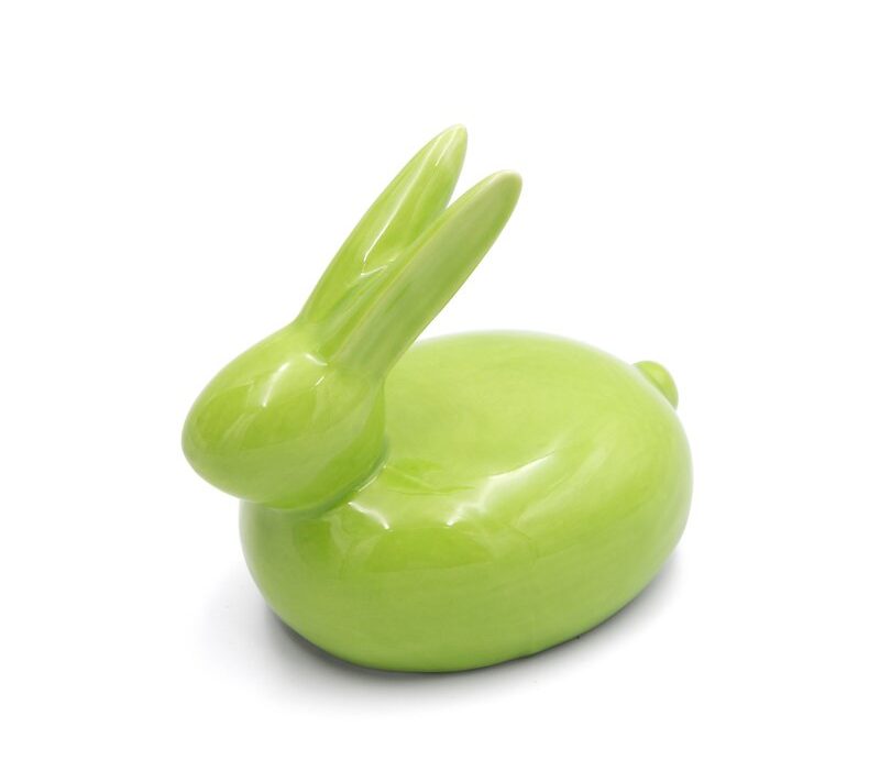 Figurka wielkanocna królik zielony 14x10x13 cm – wprowadza wiosenny nastrój