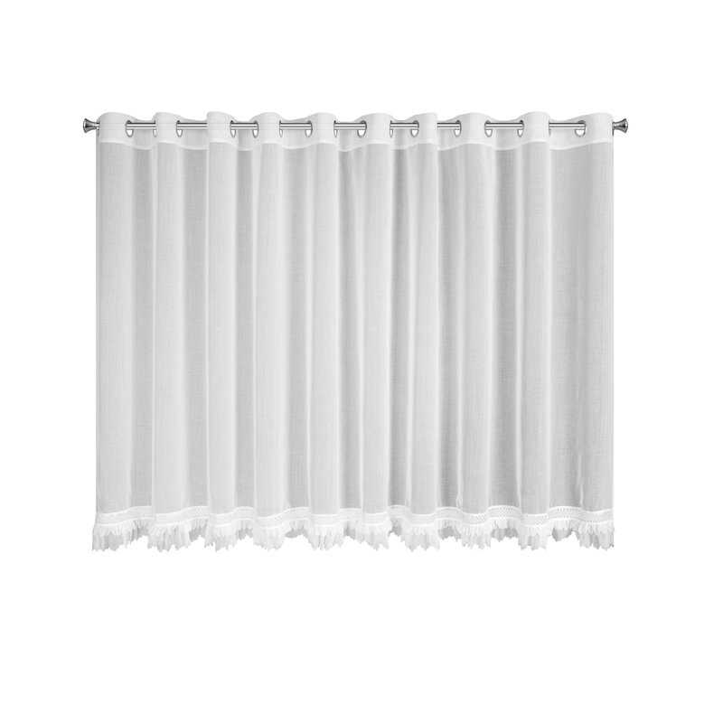 Firana gotowa biała 350 x 150 cm – gotowa do zawieszenia