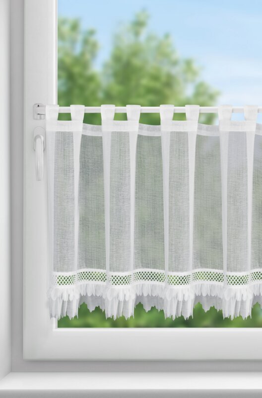 Firana gotowa na szelkach biała 150 x 60 cm – rozjaśnia wnętrze
