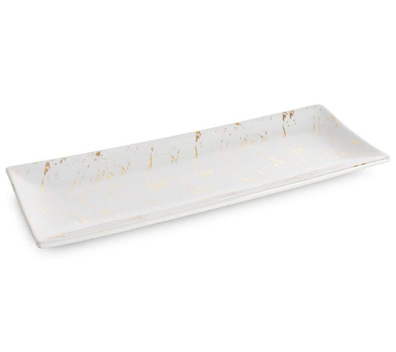 Patera ceramiczna Ariela biała 38 x 14 x 4 cm – idealna na przekąski