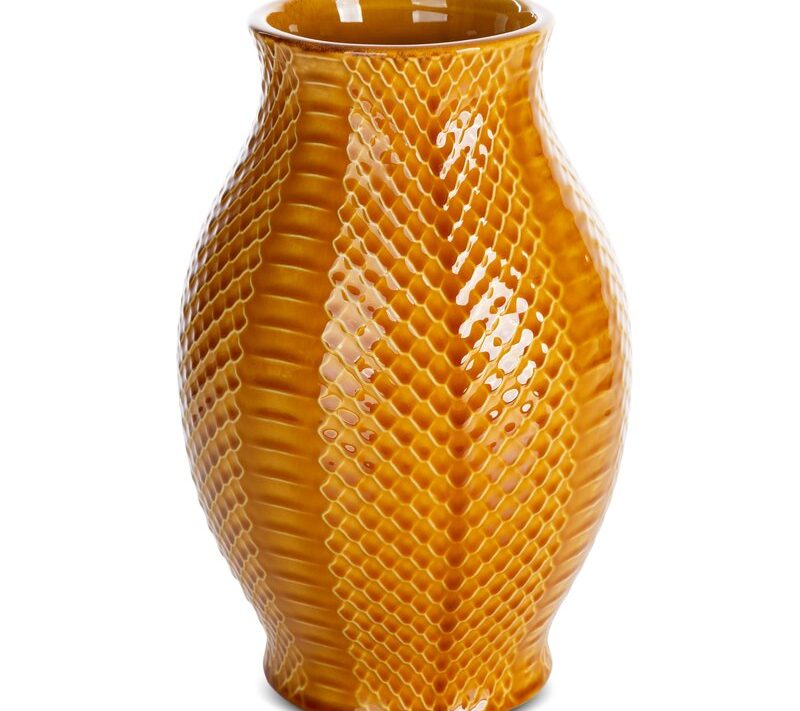 Wazon ceramiczny BARI miodowy O 16 x 25 cm – na susze i kwiaty