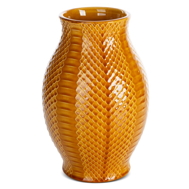 Wazon ceramiczny BARI miodowy O 16 x 25 cm – na susze i kwiaty