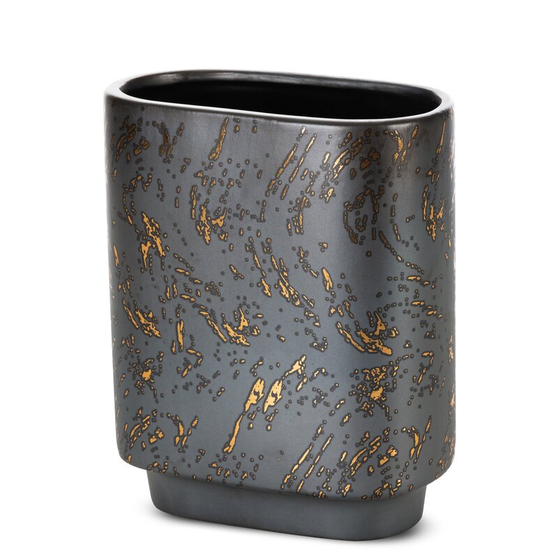 Wazon ceramiczny Ariela grafitowy 19 x 10 x 23 cm – na suszone kwiaty