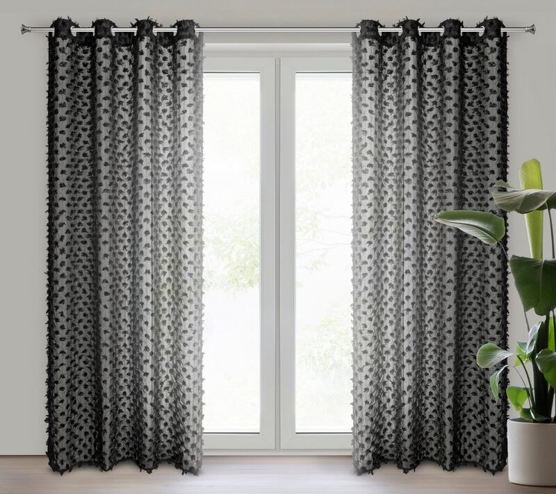 Zasłona gotowa Eva Minge czarna 135 x 250 cm – zaciemnia pomieszczenie