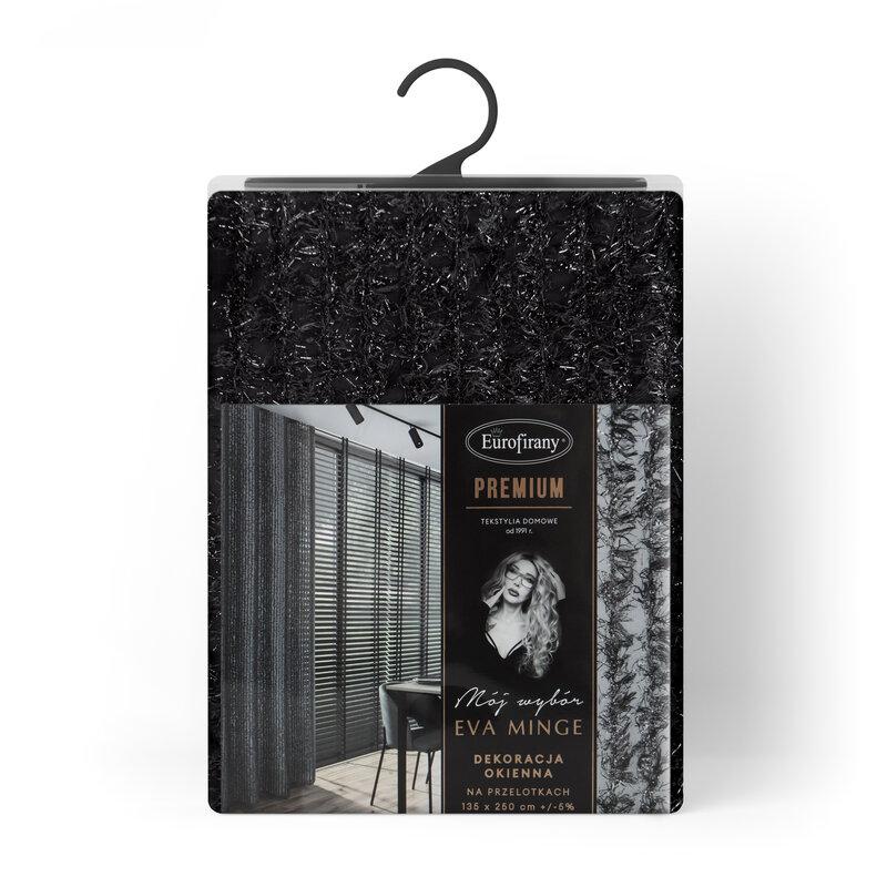 Zasłona gotowa Eva Minge czarna 135 x 250 cm – zaciemnia pomieszczenie