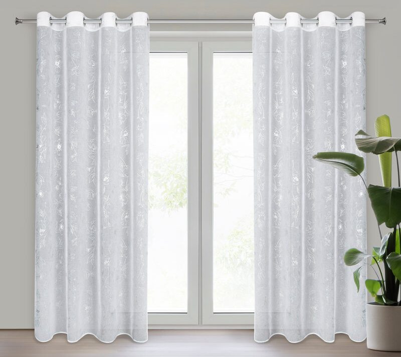 Firana gotowa BELLE biała 140 X 250 CM – rozjaśnia wnętrze