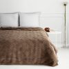 Koc flanelowy ciemnobrązowy 170 x 210 cm – ciepło i relaks