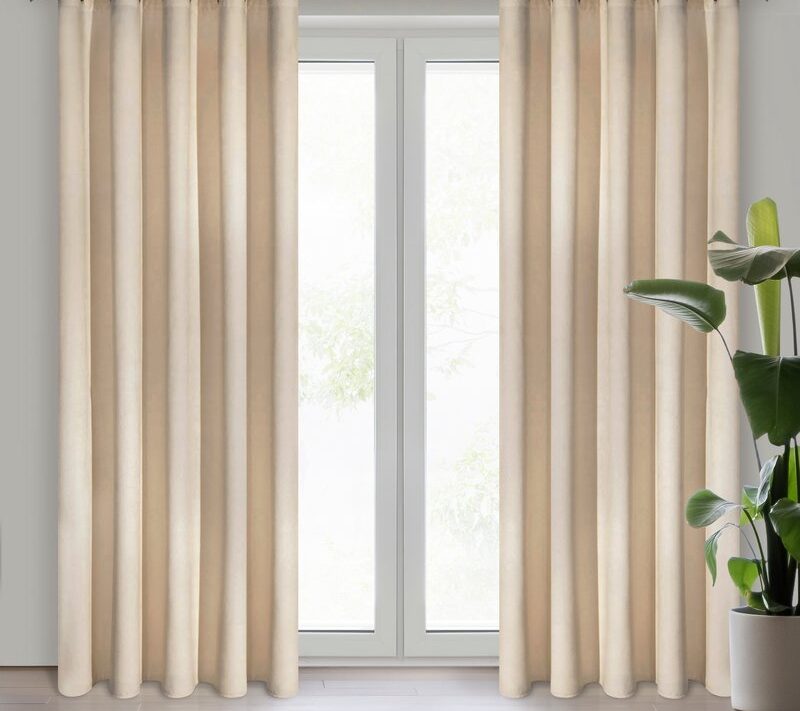Zasłona gotowa Villa beżowa 140 x 250 cm – zaciemnienie i komfort