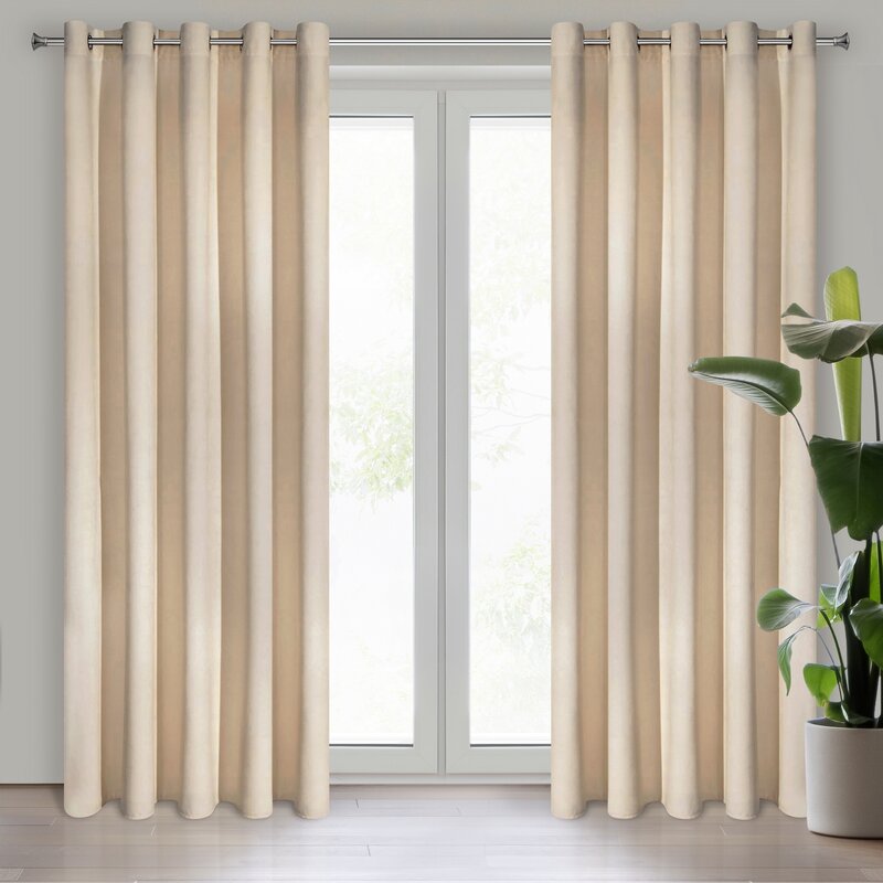 Zasłona gotowa Villa beżowa 140 x 250 cm – zaciemnienie i komfort