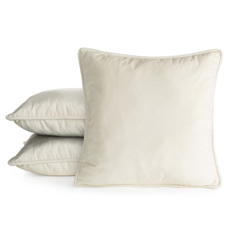 Poszewka velvet kremowa 45 x 45 cm – dodaje przytulności