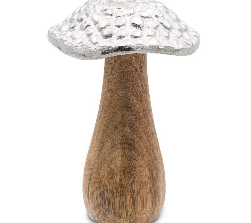 Figurka dekoracyjna DR/100184 srebrna 12x12x15 cm – wprowadza nutę natury