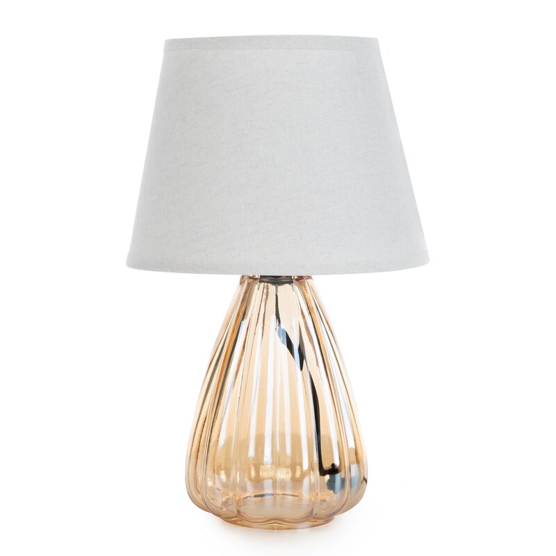 Lampa stołowa Devin kremowa O 20 x 33 cm – subtelny blask we wnętrzu