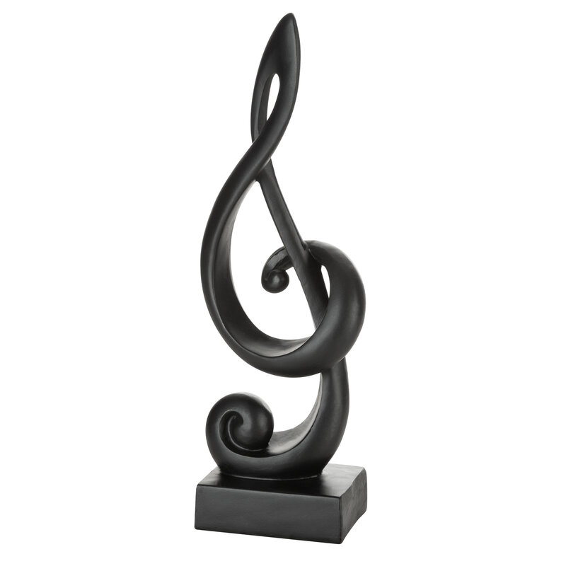Figurka dekoracyjna klucz wiolinowy czarna 13 X 9 X 36 CM – dla miłośników muzyki