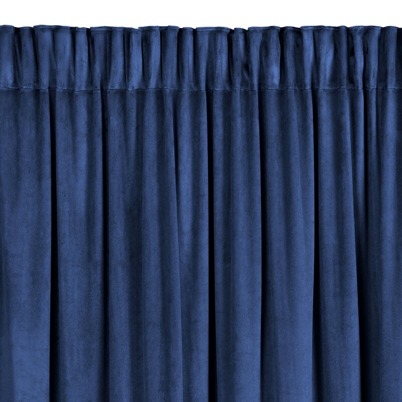 Zasłona gotowa Carli granatowa 140 X 270 cm – welwetowa z falbanami