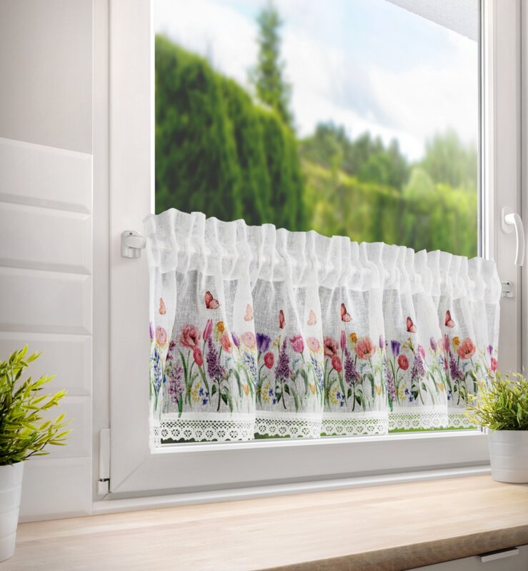 Firana gotowa Bella biała 150 x 30 cm – doda uroku kuchni
