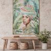 Obraz ręcznie malowany Portret kobiety zielony 70 X 100 cm – ożywi każde wnętrze