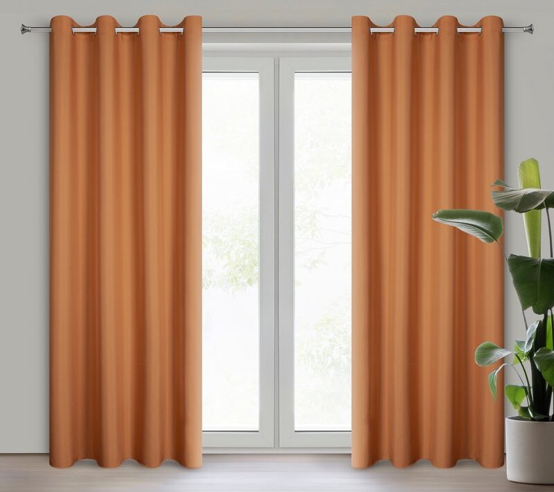 Zasłona gotowa Rita ruda 140 x 250 cm – wprowadzi ciepło