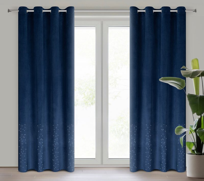 Zasłona gotowa Ariadna granatowa 140 x 250 cm – zaciemnia pomieszczenie