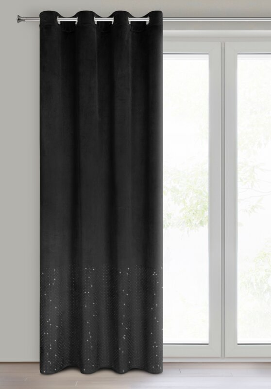 Zasłona gotowa Ariadna czarna 140 x 250 cm – zaciemnia pomieszczenie