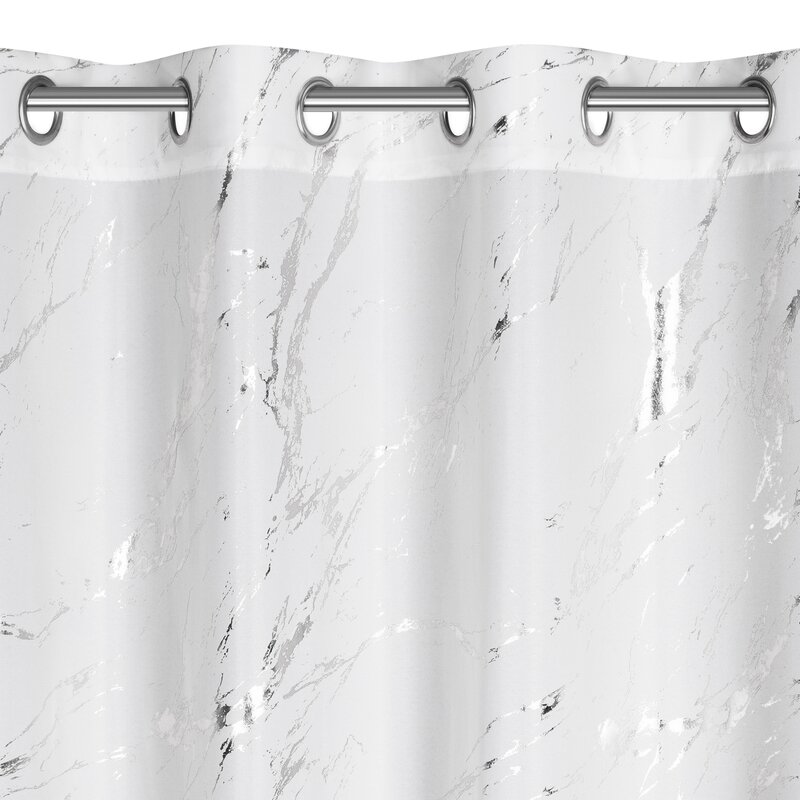 Zasłona gotowa LANI biała 140 X 250 cm – z błyszczącym nadrukiem