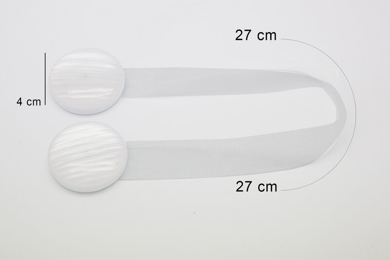 Upinacz magnetyczny biały 4 x 15 cm – łatwe mocowanie firan