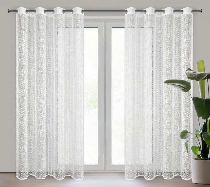 Firana gotowa KLOE biała 140 X 250 CM – delikatnie rozprasza światło