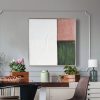 Obraz ręcznie malowany Abstrakcyjny geometryczny biały 80 X 80 CM – świeży akcent wnętrza