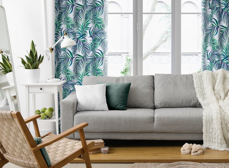 Zasłona gotowa Palms biała 140 x 250 cm – wprowadza świeżość