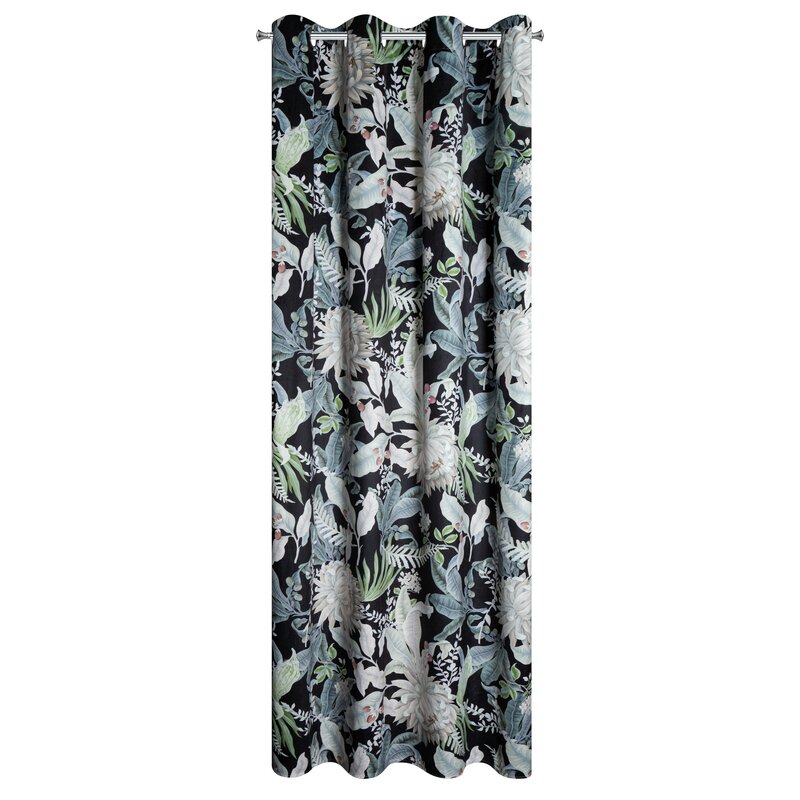 Zasłona gotowa z welwetu czarna 140 x 270 cm – zaciemniająca i stylowa