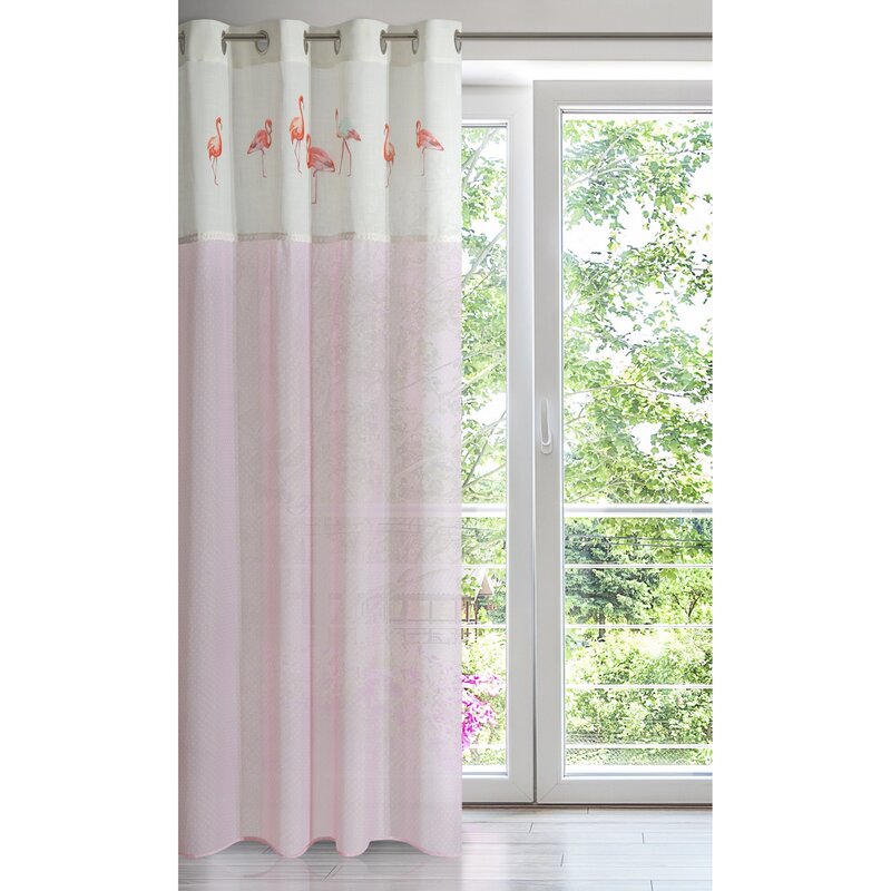 Zasłona gotowa Flamingo jasnoróżowa 140 x 250 cm – doda uroku wnętrzu