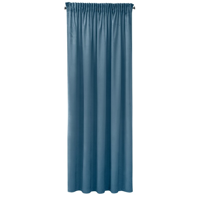 Zasłona gotowa Pierre Cardin niebieska 140 x 270 cm – zaciemniająca welwet