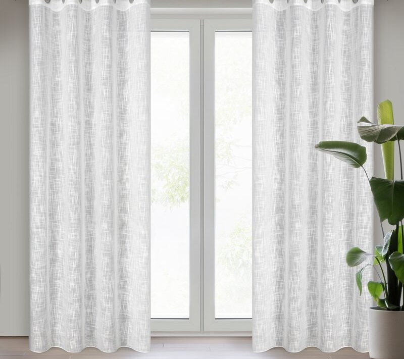 Zasłona gotowa Liren biała 140 x 250 cm – rozprasza światło