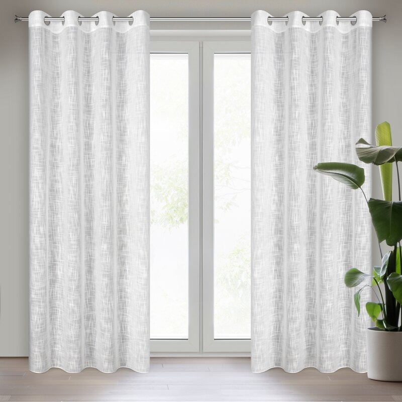 Zasłona gotowa Liren biała 140 x 250 cm – rozprasza światło