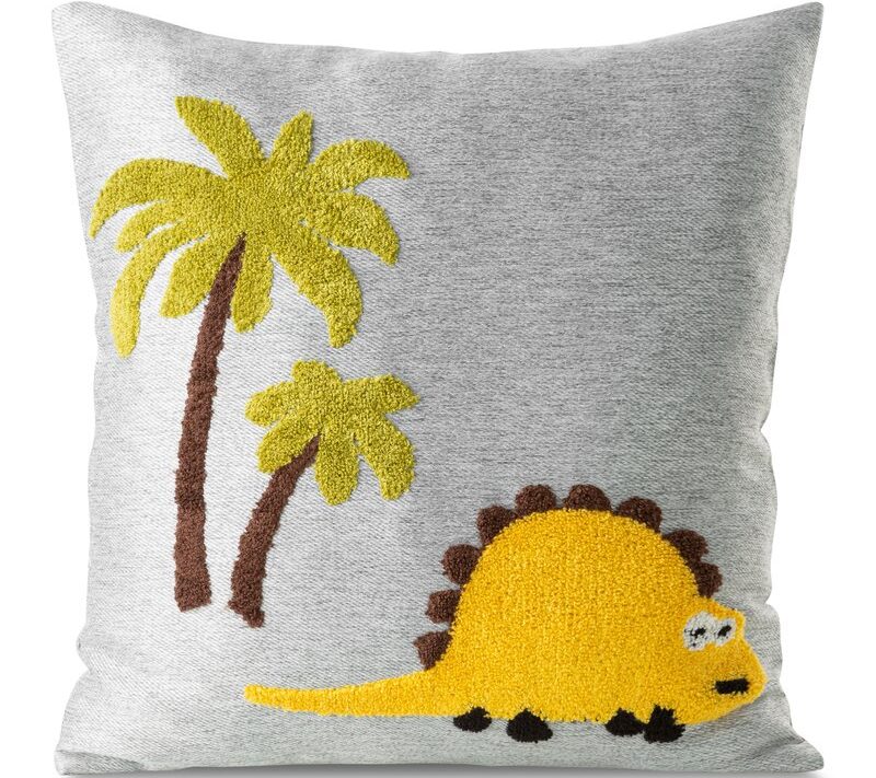 Poszewka dekoracyjna Dino srebrna 45 X 45 cm – ożywi pokój dziecka