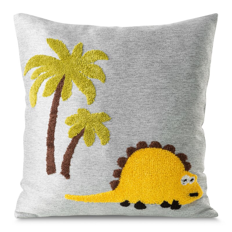 Poszewka dekoracyjna Dino srebrna 45 X 45 cm – ożywi pokój dziecka