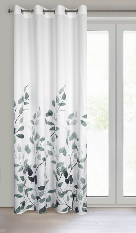 Zasłona gotowa Marika biała 140 X 250 cm – subtelny wzór liści
