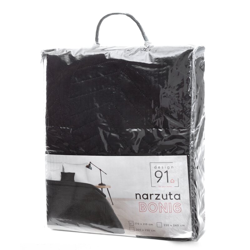 Narzuta Boni czarna 170 x 210 cm – ochrona pościeli