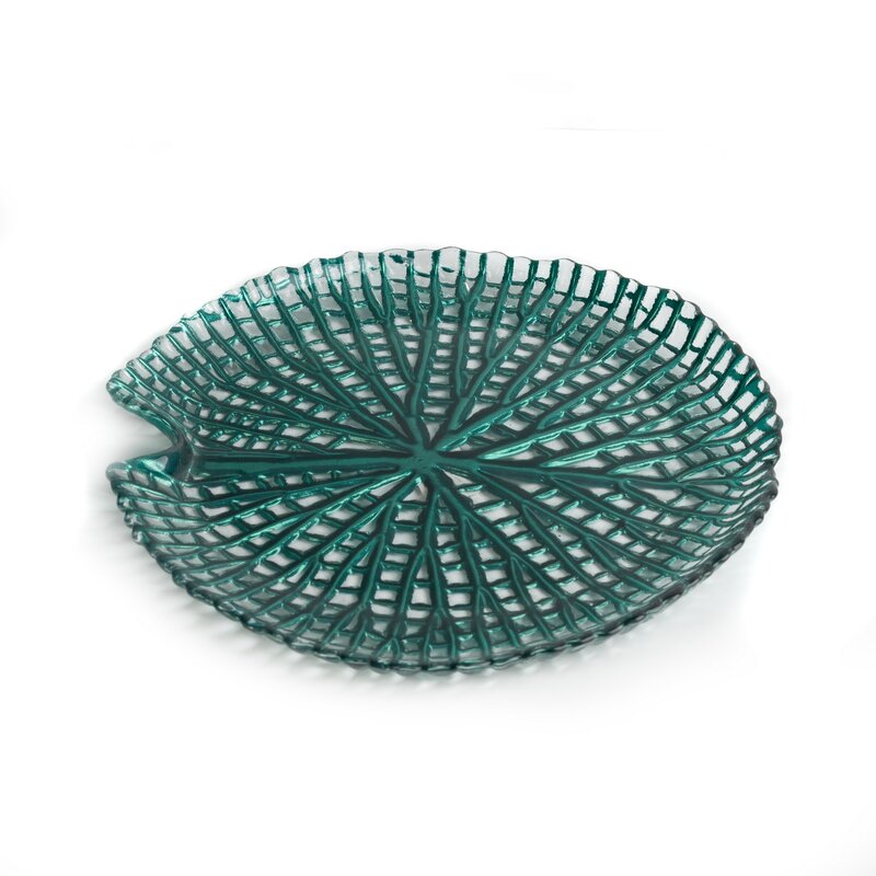 Szklana patera Mela turkusowa 24 x 3 cm – idealna na owoce
