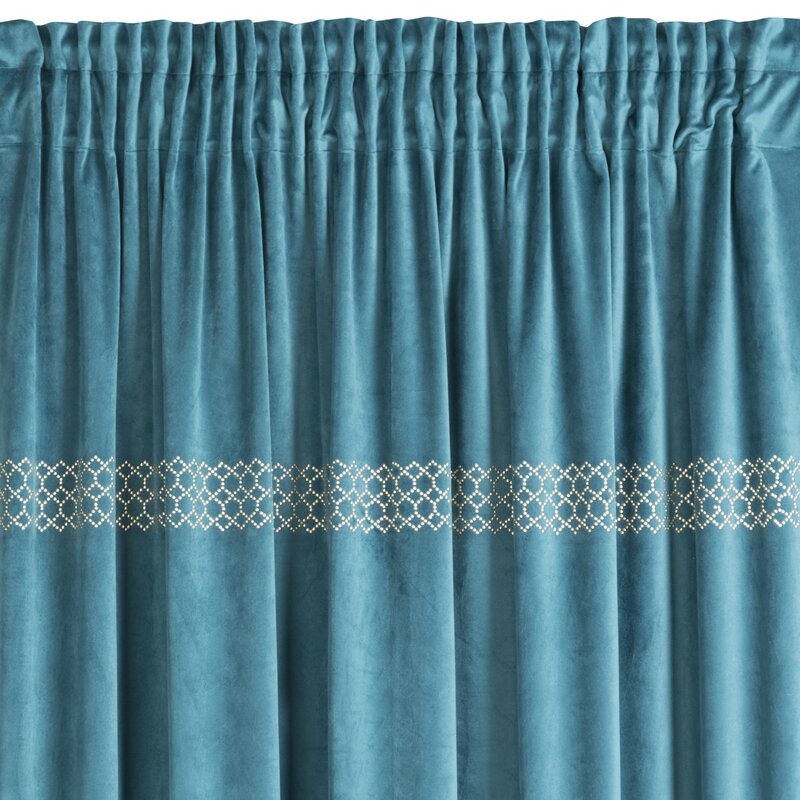 Zasłona gotowa Jovita ciemnoturkusowa 140 x 270 cm – zaciemnia pomieszczenie