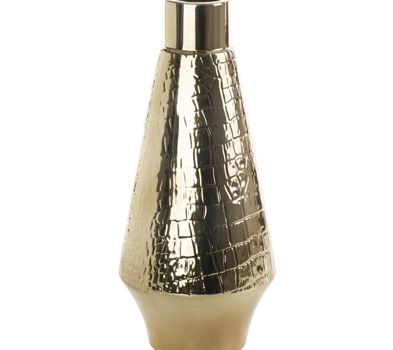 Wazon ceramiczny Erna złoty fi 14 x 31 cm – na susze i kwiaty
