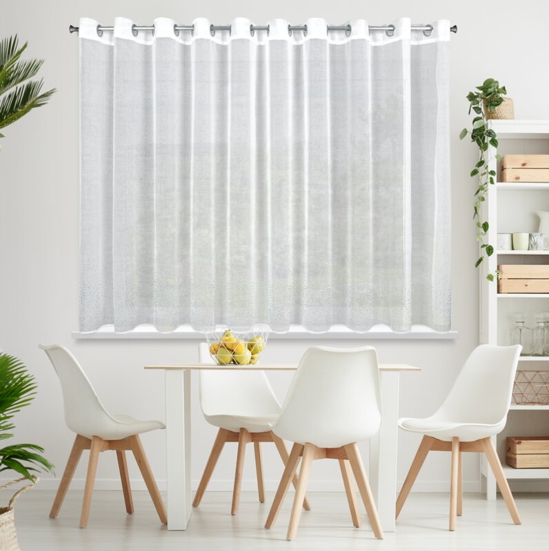 Firana gotowa Molly biała 350 X 150 cm – delikatnie filtruje światło