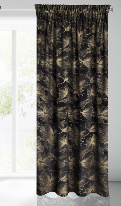 Zasłona gotowa Stella czarna 140 x 300 cm – zaciemnia pomieszczenie